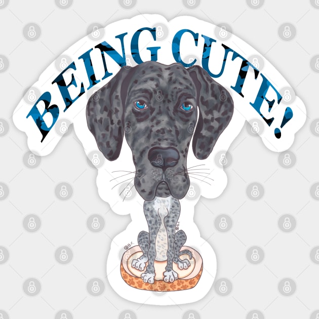 GREAT DANE BEING CUTE Sticker by BeritValk